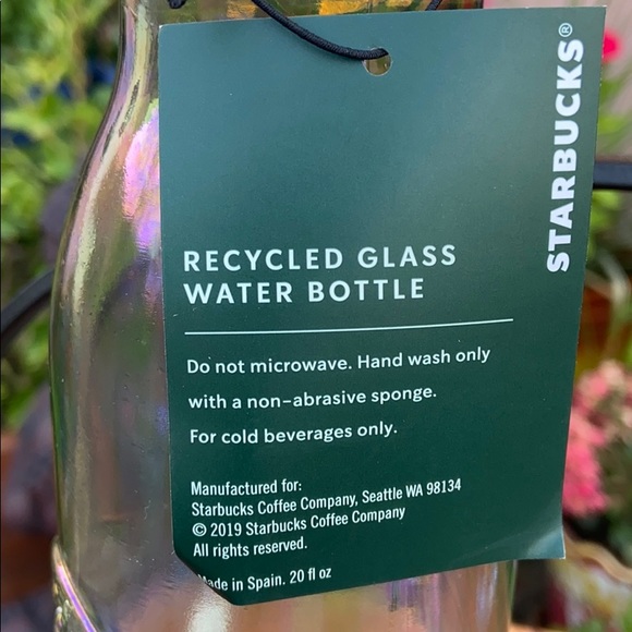 New Starbucks Recycled Glass Iridescent Water Bottle - Picture 5 of 15